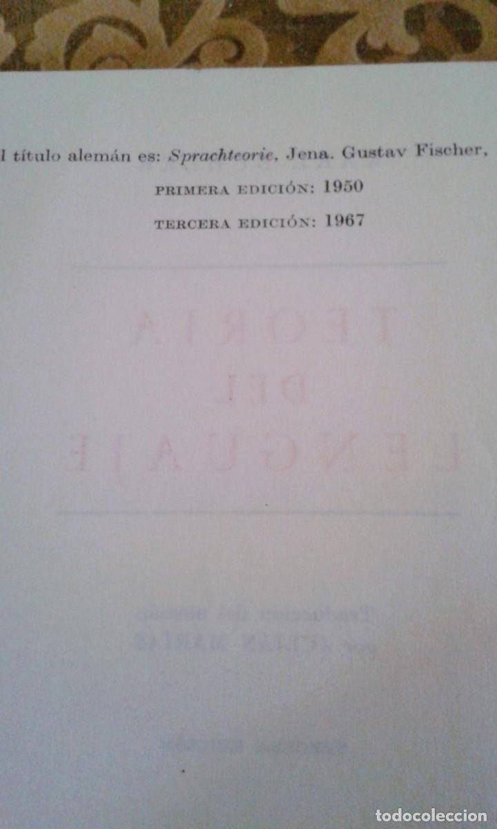Libros de segunda mano: TEORIA DEL LENGUAJE KARL BUHLER - Foto 4