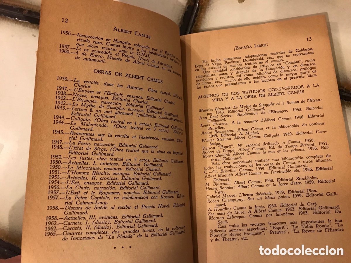 Libros de segunda mano: &iexcl;Espa&ntilde;a libre! Albert Camus. Impreso en M&eacute;xico. 1966 - Foto 9