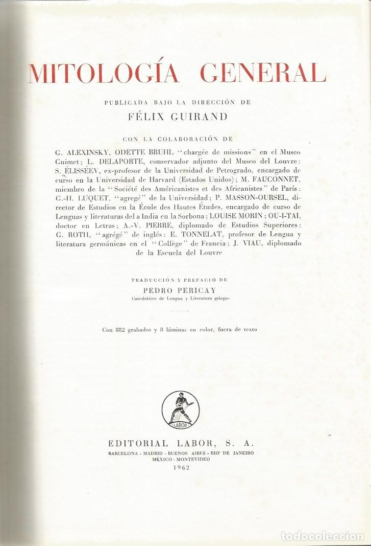 Libros de segunda mano: MITOLOG&Iacute;A GENERAL - F&Eacute;LIX GUIRAND - Foto 2