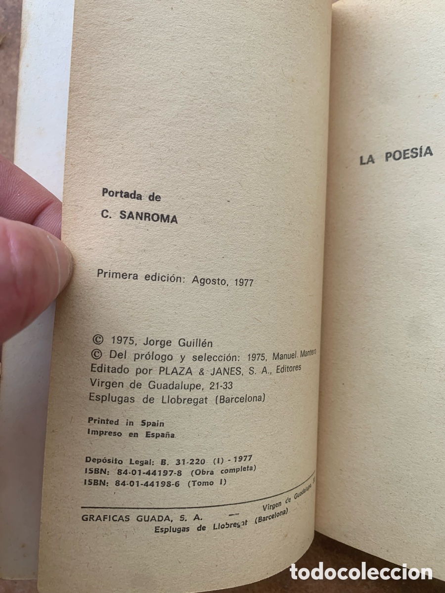 Libros de segunda mano: Libro &ldquo;Antolog&iacute;a&rdquo; Jorge Guill&eacute;n. Primera edici&oacute;n - Foto 2