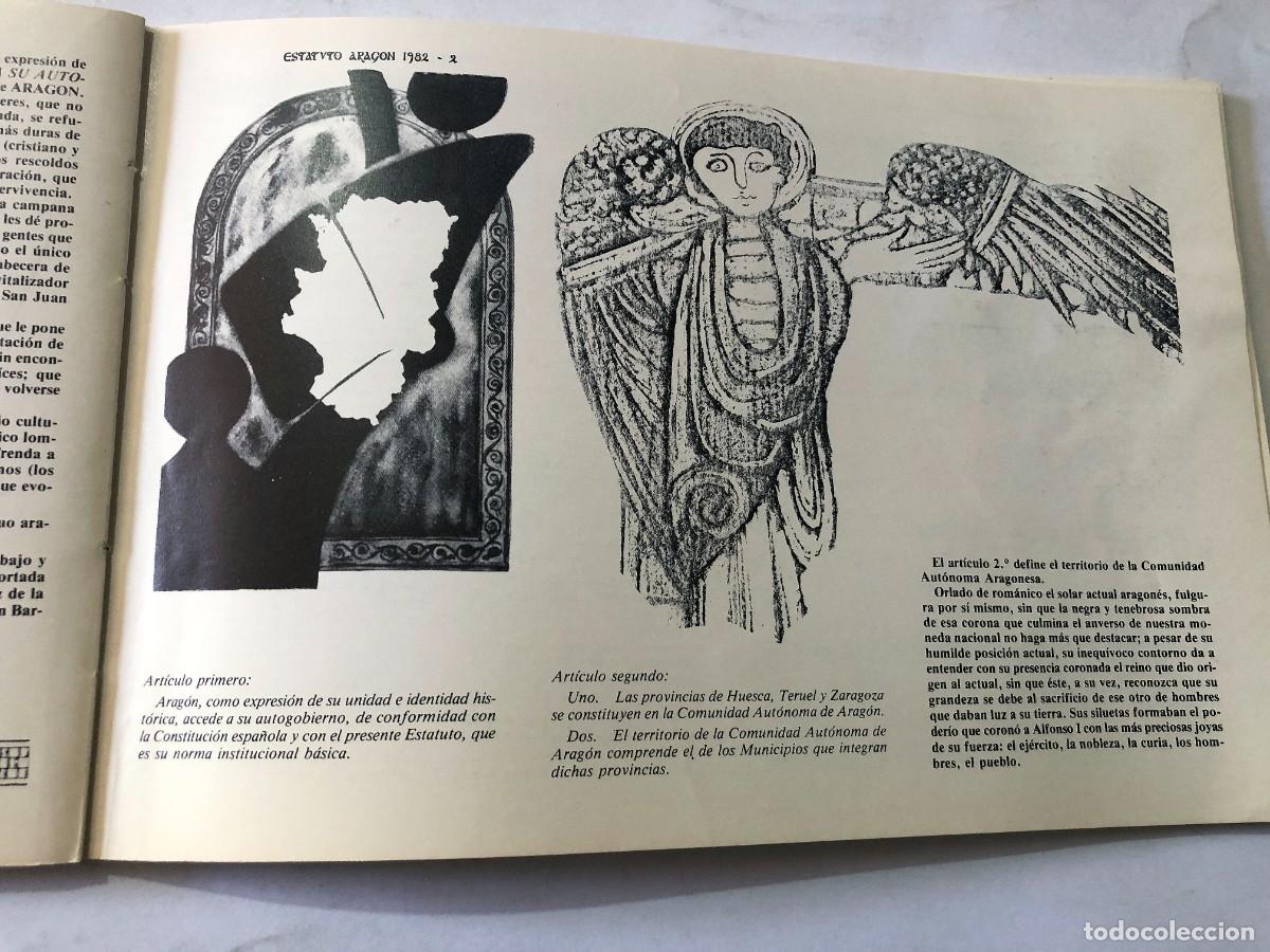 Libros de segunda mano: ESTATUTO DE ARAGON 1982 / LITOGRAFIAS DE CARLOS MOROS / - Foto 2