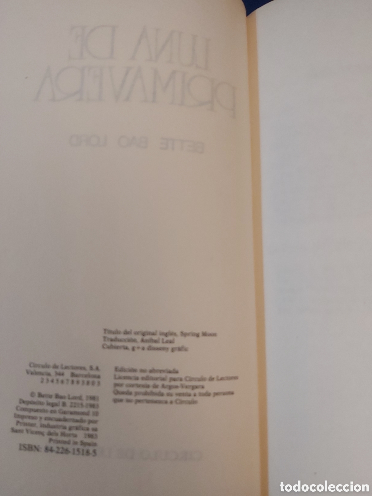 Libros de segunda mano: LUNA DE PRIMAVERA # BETTE BAO LORD # C&Iacute;RCULO DE LECTORES 1983 - Foto 4