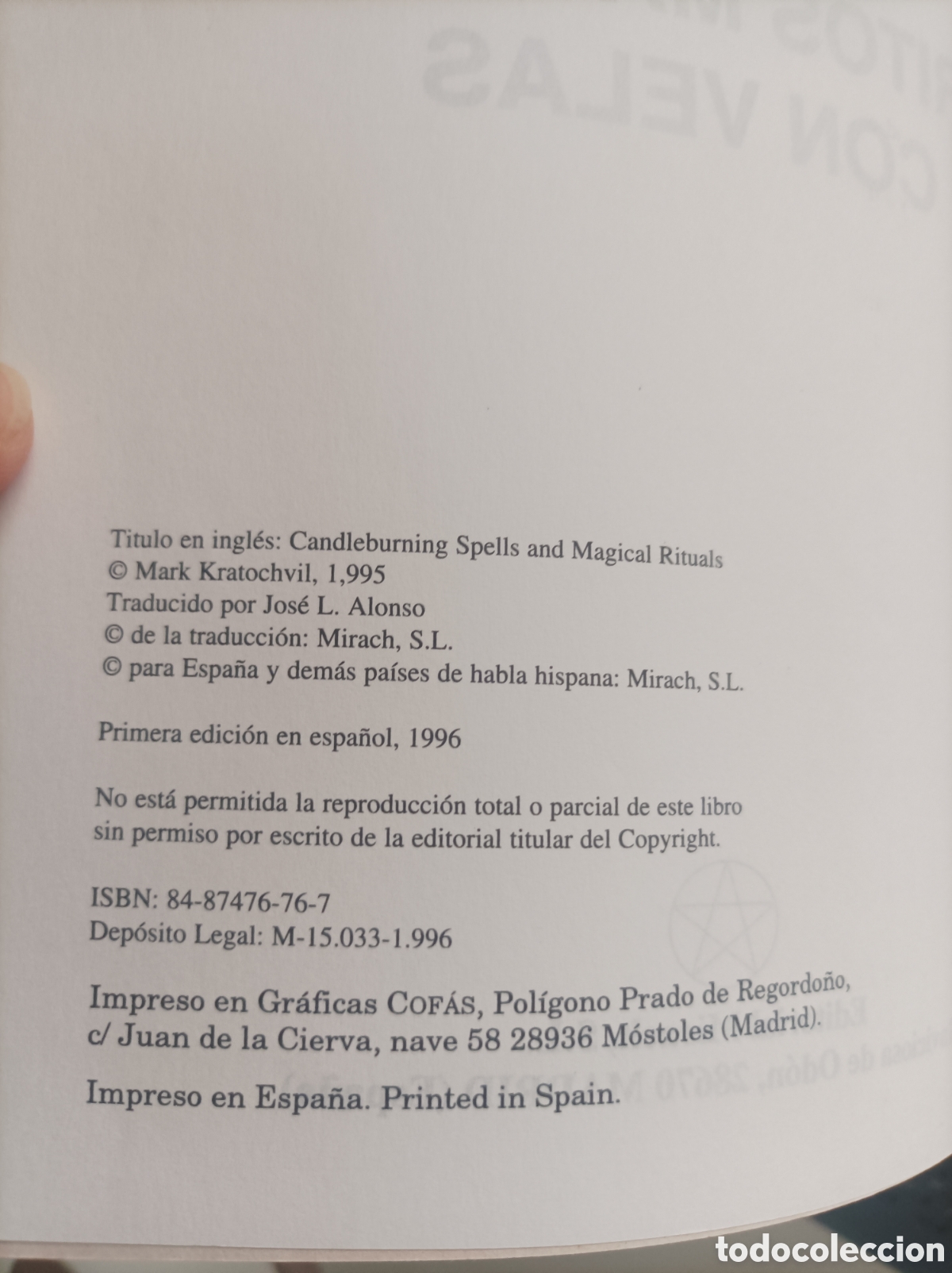 Libros de segunda mano: Hechizos y ritos m&aacute;gicos con velas Mark Kratochwil - Foto 4