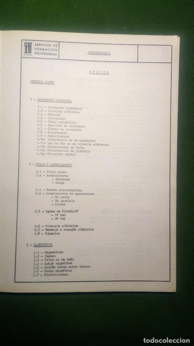 Libros de segunda mano: ELECTROTECNIA - SEAT - CENTRO DE FORMACI&Oacute;N PROFESIONAL. - Foto 2