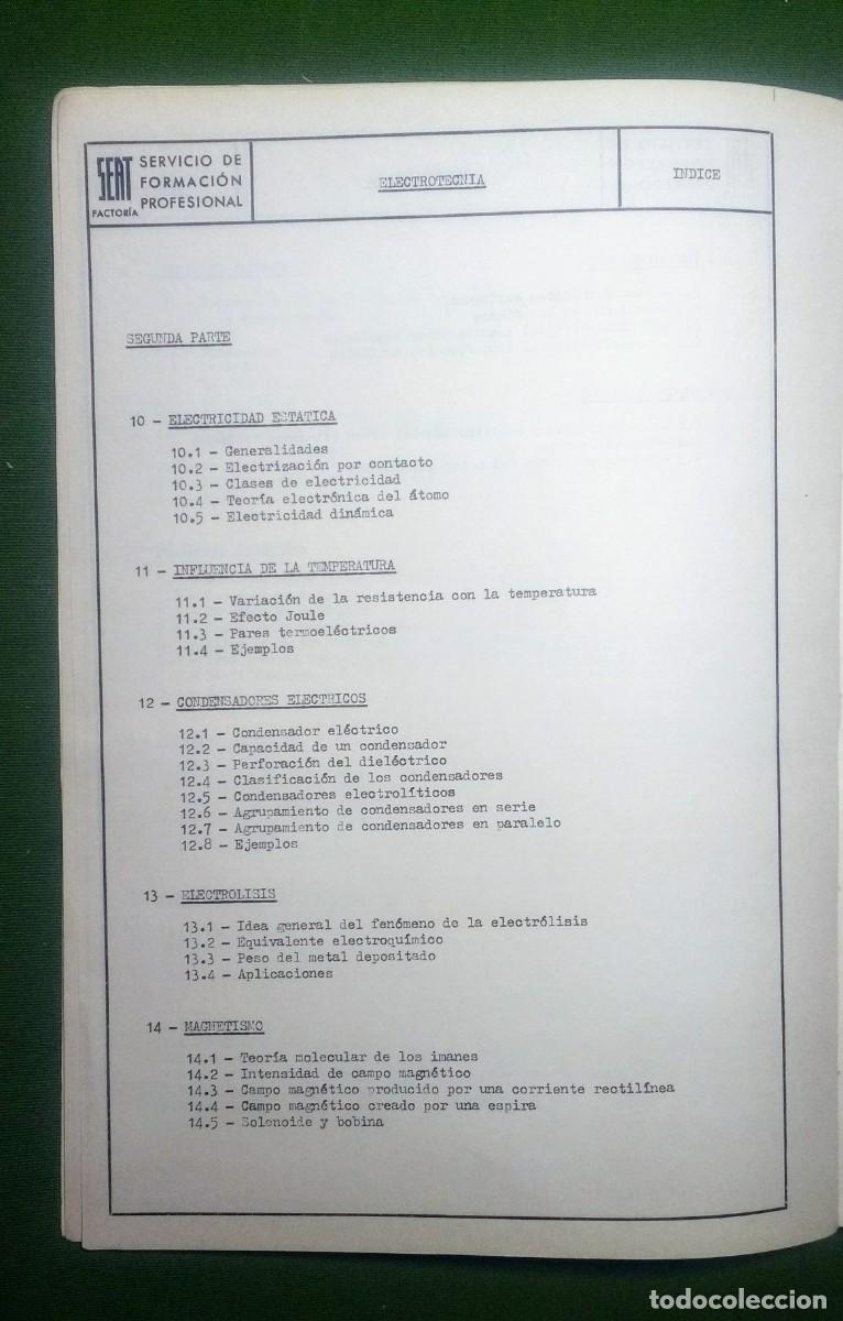 Libros de segunda mano: ELECTROTECNIA - SEAT - CENTRO DE FORMACI&Oacute;N PROFESIONAL. - Foto 5