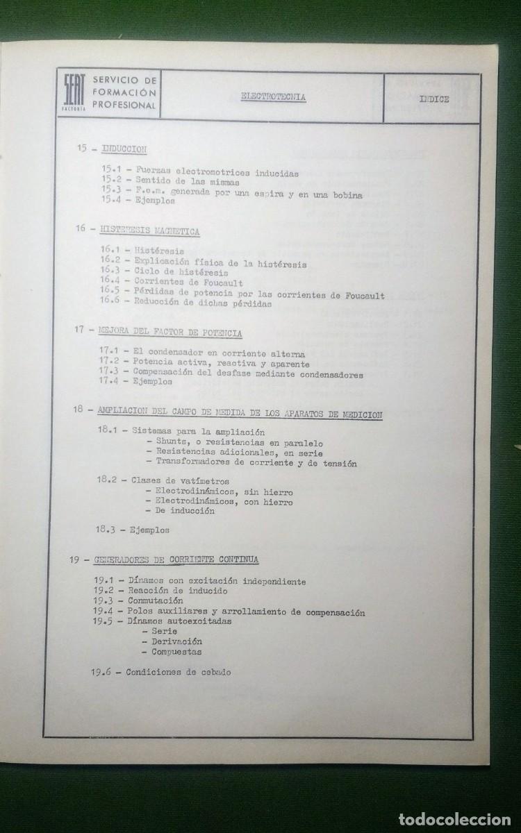 Libros de segunda mano: ELECTROTECNIA - SEAT - CENTRO DE FORMACI&Oacute;N PROFESIONAL. - Foto 6