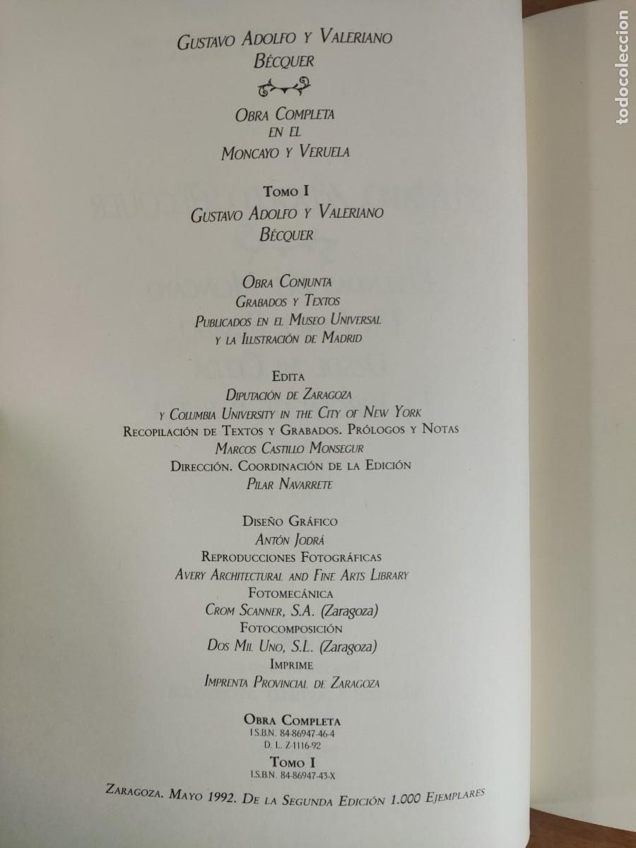 Libros de segunda mano: GUSTAVO ADOLFO B&Eacute;CQUER Y VALERIANO B&Eacute;CQUER / MARCOS CASTILLO MONSEGUR / 1991 - Foto 5