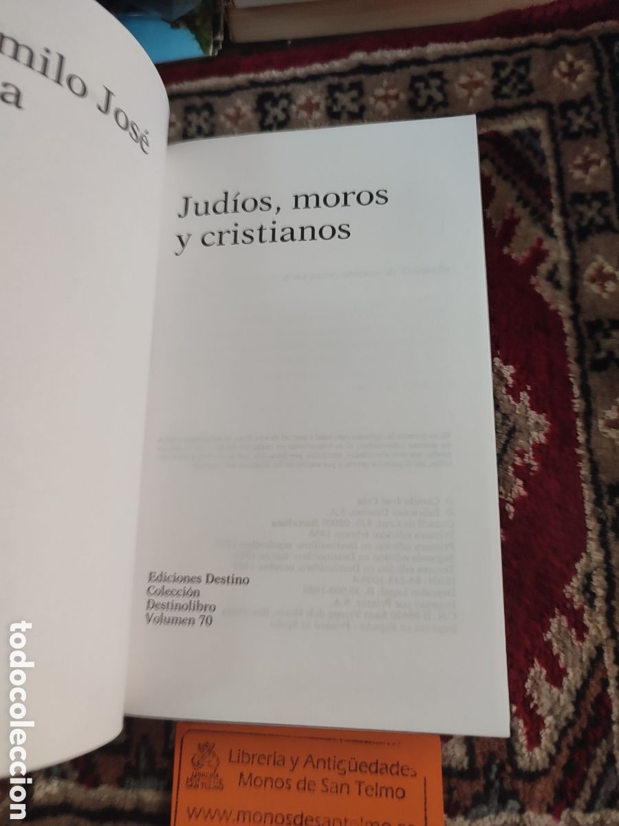 Libros de segunda mano: Camilo Jos&eacute; Cela Jud&iacute;os Moros y Cristianos - Foto 4