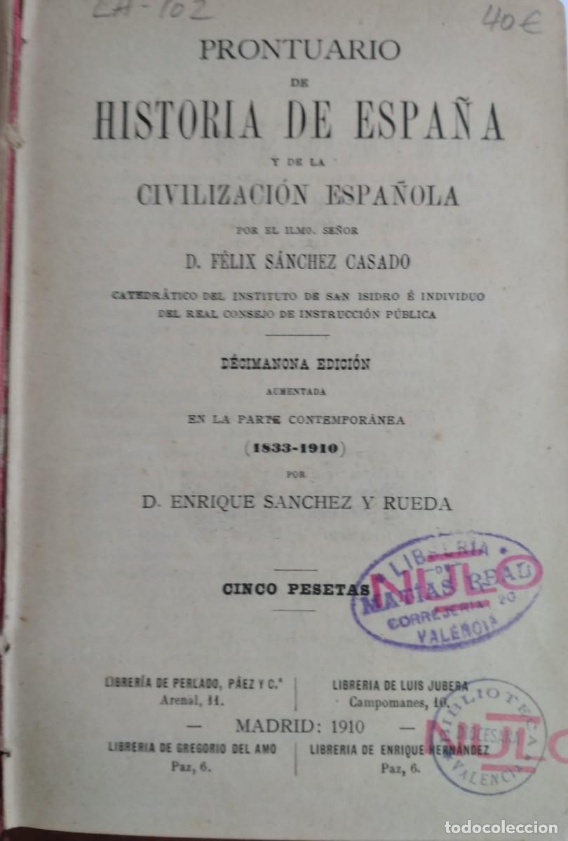 Libros de segunda mano: PRONTUARIO DE HISTORIA DE ESPA&Ntilde;A - Foto 2