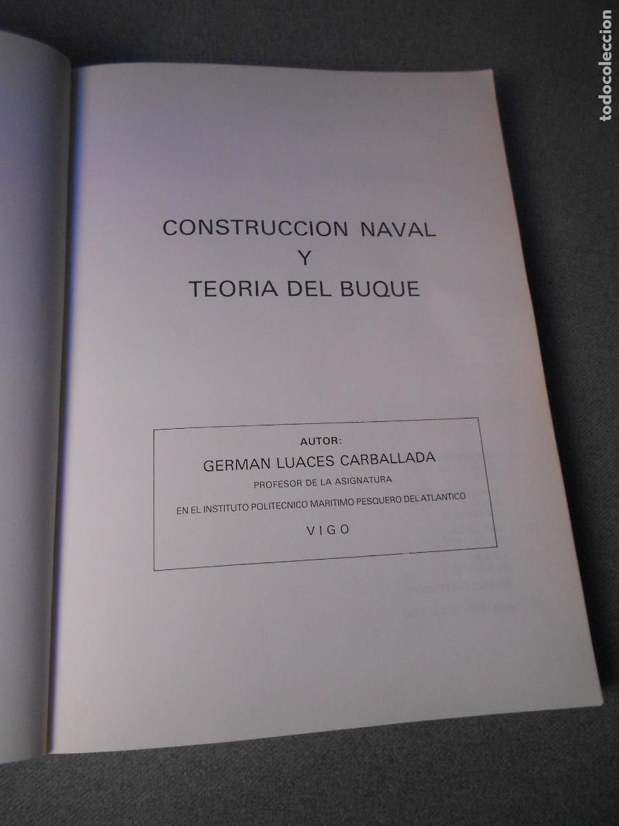 Libros de segunda mano: CONSTRUCCION NAVAL Y TEORIA DEL BUQUE - Foto 2