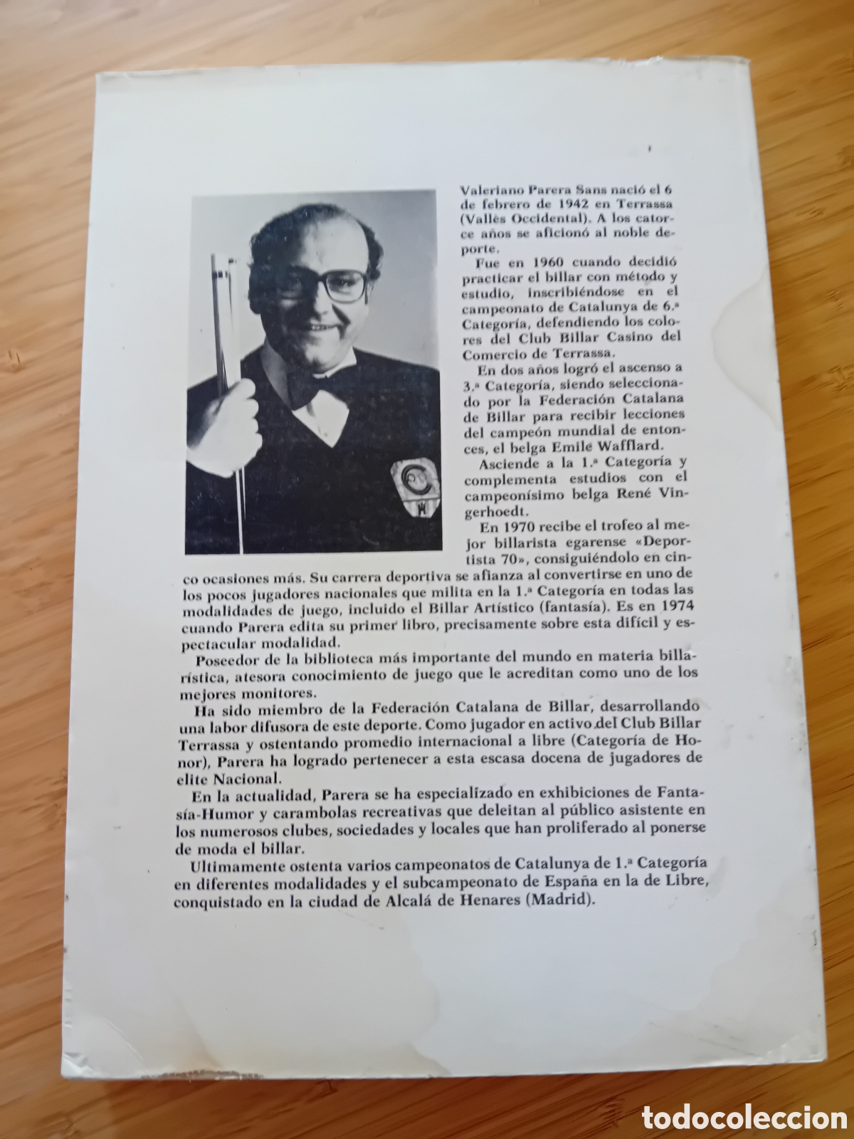 Libros de segunda mano: Billar con efecto y con afecto - Valeriano Parera Sans (Hispano europea1987) - Foto 2