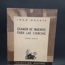 Libros de segunda mano: JUAN HUARTE - EXAMEN DE INGENIOS PARA LAS CIENCIAS - 1946