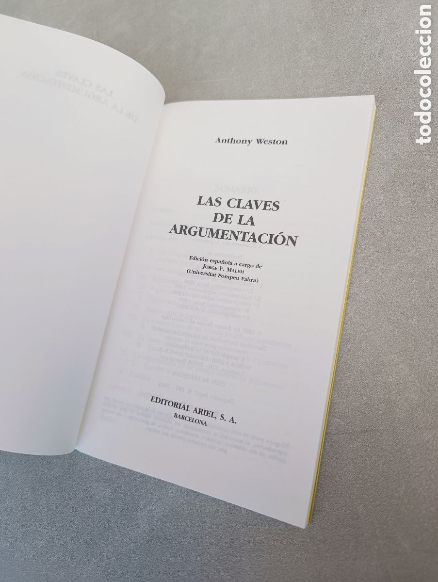 Libros de segunda mano: Las claves de la argumentaci&oacute;n. Anthony Weston. - Foto 3