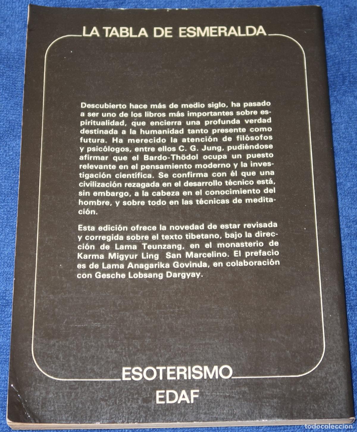 Libros de segunda mano: El libro tibetano de los muertos - La tabla Esmeralda - EDAF (1982) - Foto 3