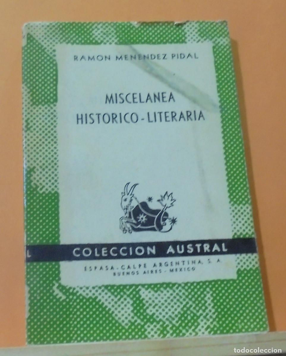 Libros de segunda mano: Miscelanea hist&oacute;rico - literaria. Ram&oacute;n Menendez Pidal - Foto 1