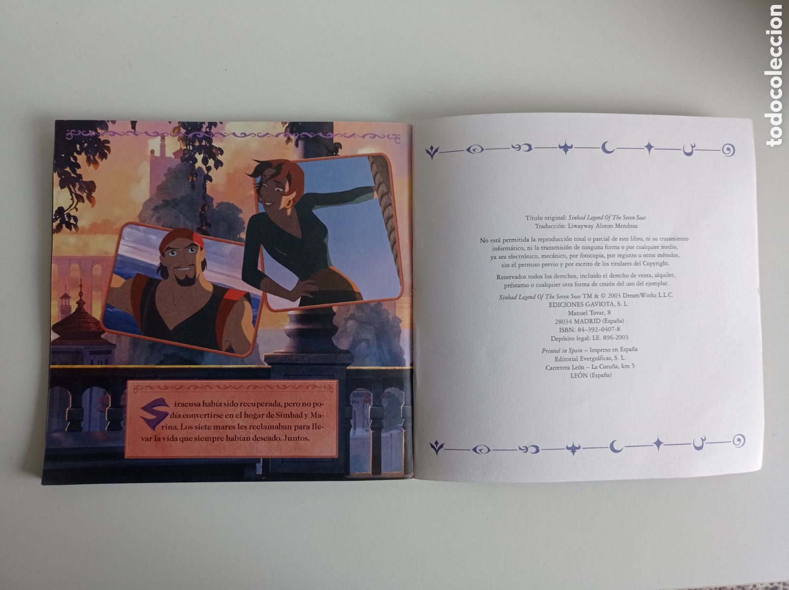 Libros de segunda mano: SIMBAD, LA LEYENDA DE LOS SIETE MARES, EDICIONES GAVIOTA, ESTADO ACEPTABLE - Foto 3