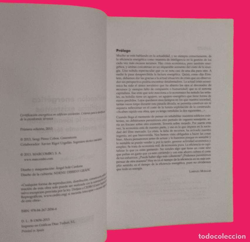 Libros de segunda mano: CERTIFICACI&Oacute;N ENERG&Eacute;TICA EN EDIFICIOS EXISTENTES / SERGI PEREZ COBOS. 1&ordf; EDICI&Oacute;N. COMO NUEVO. - Foto 4