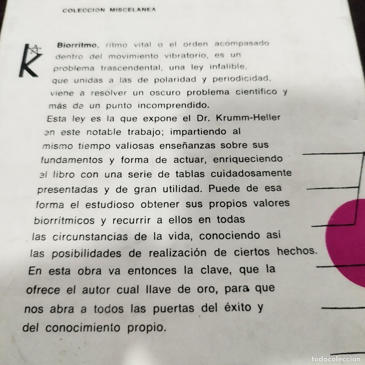 Libros de segunda mano: BIORRITMO / DR.KRUMM HELLER / VI-DESP KIER / - Foto 4