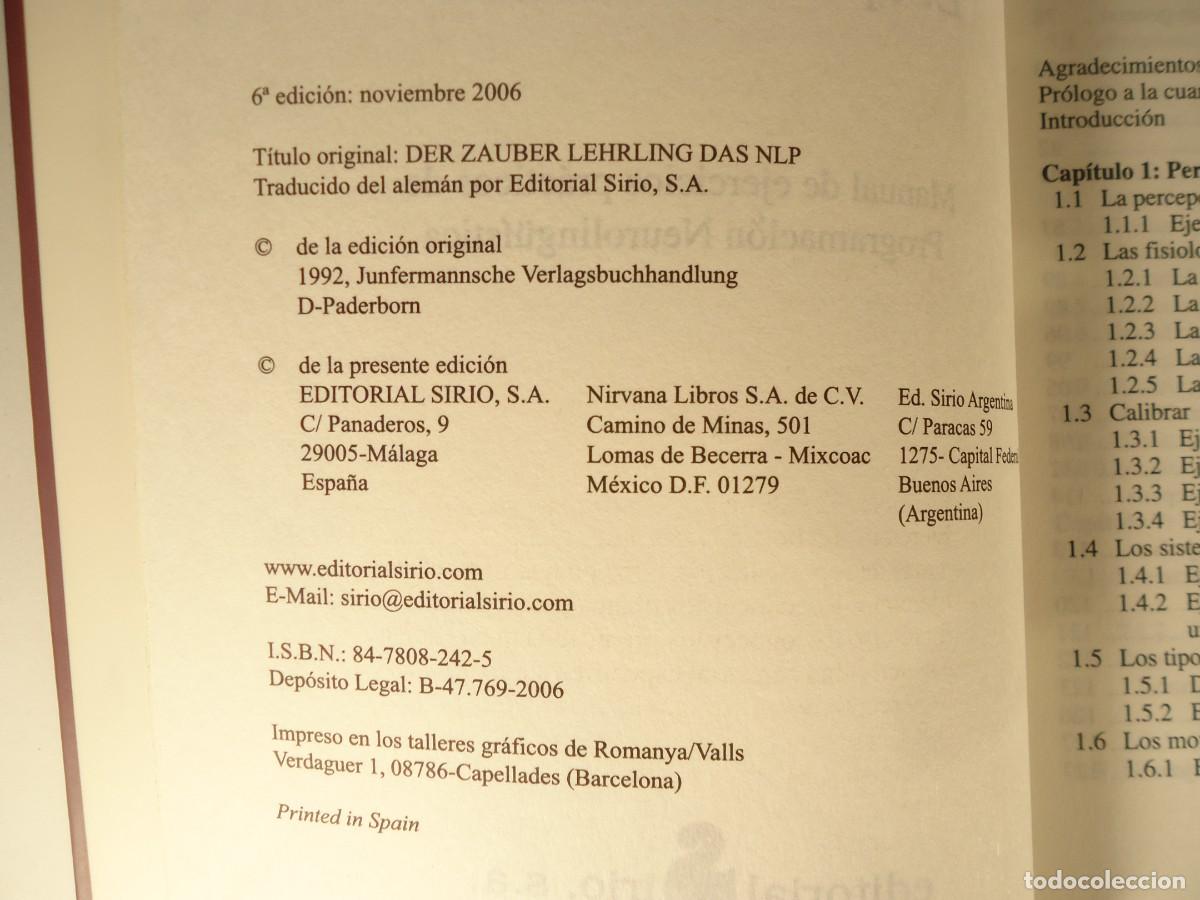 Libros de segunda mano: LIBRO EL APRENDIZ DE BRUJO MANUAL EJERCICIOS PR&Aacute;CTICOS DE PROGRAMACI&Oacute;N NEUROLING&Uuml;&Iacute;STICA ED. SIRIO - Foto 3