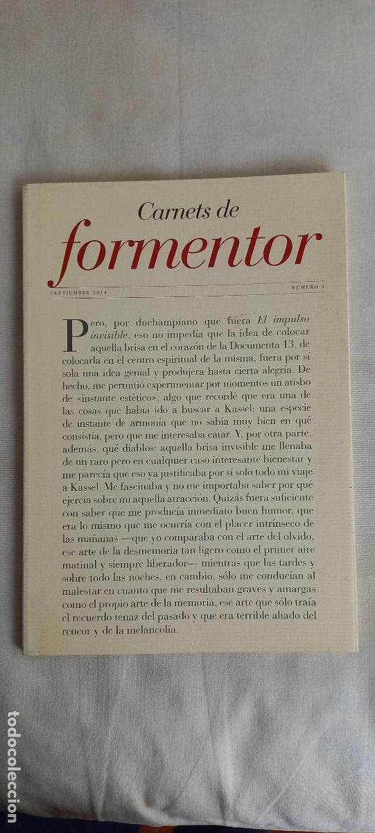 Libros de segunda mano: CARNETS DE FORMENTOR N&ordm; 3. 2014. ENRIQUE VILA-MATAS.. - Foto 1