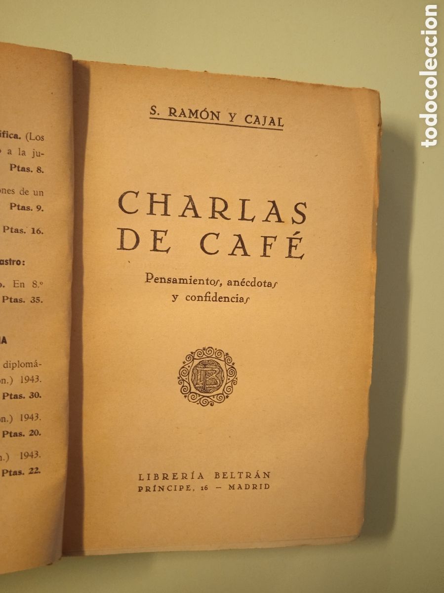 Libros de segunda mano: Charlas de Caf&eacute;. Santiago Ram&oacute;n y Cajal. - Foto 3