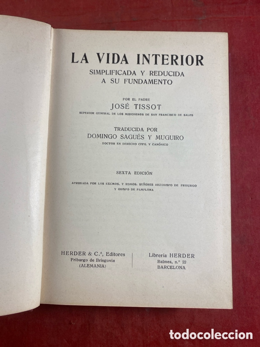 Libros de segunda mano: LA VIDA INTERIOR JOSE TISSOT - Foto 1