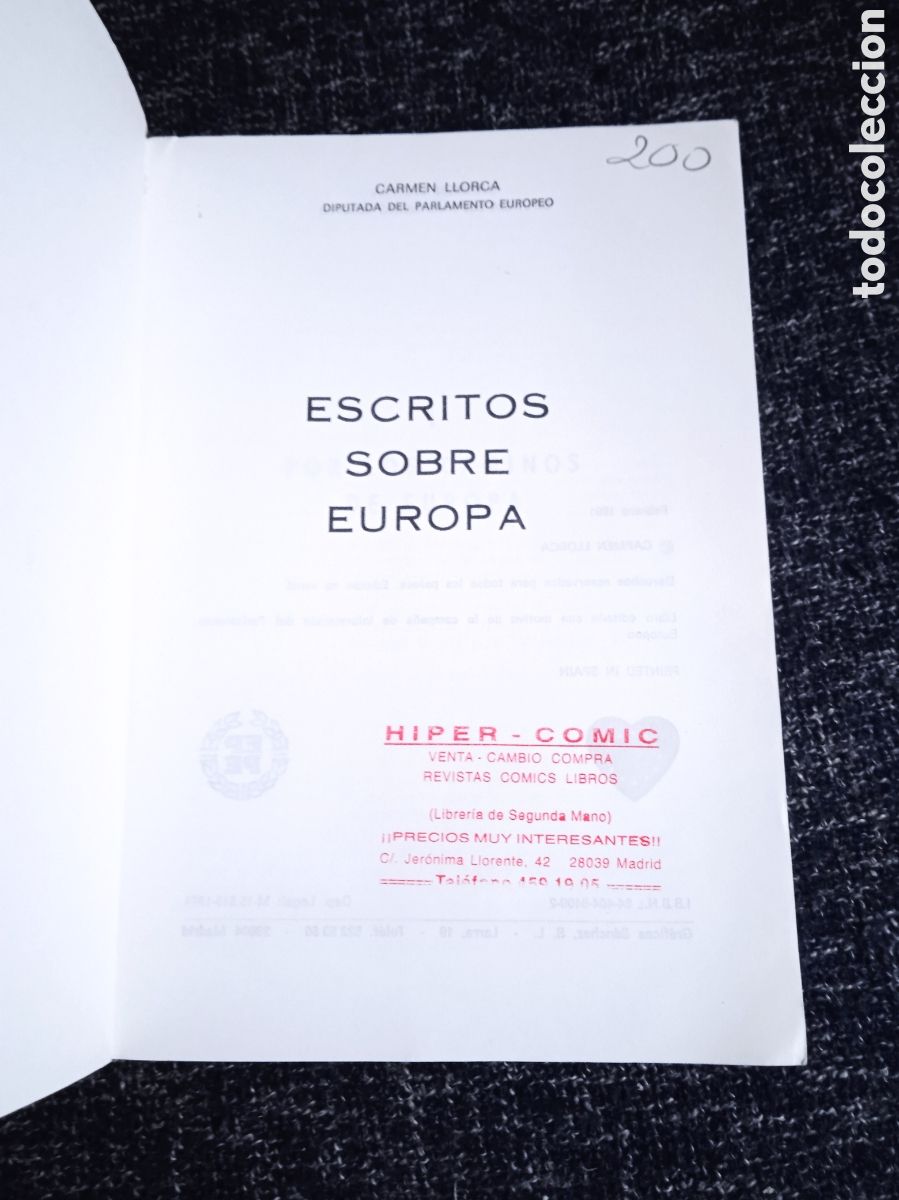 Libros de segunda mano: ESCRITOS SOBRE EUROPA / CARMEN LLORCA - Foto 2