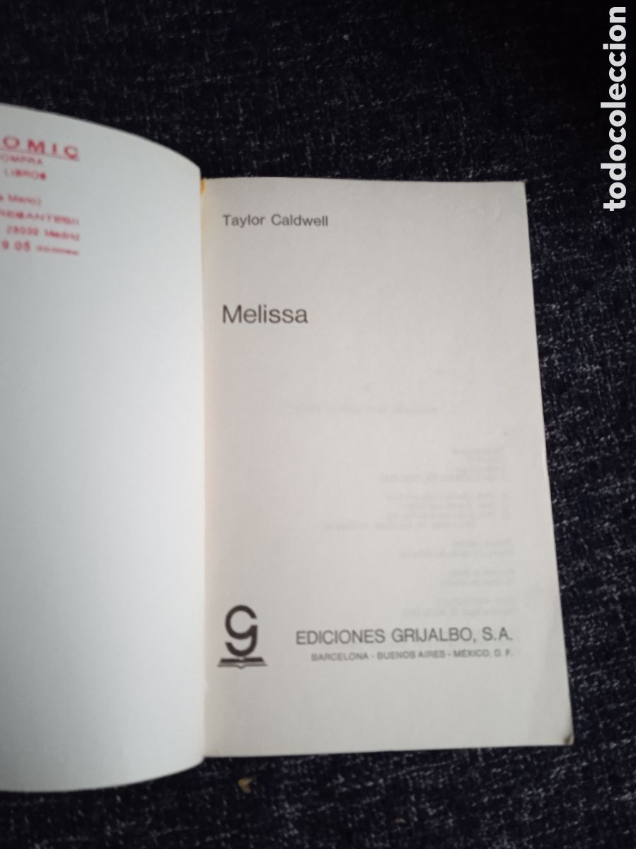 Libros de segunda mano: MELISSA / TAYLOR CALDWELL - Foto 2