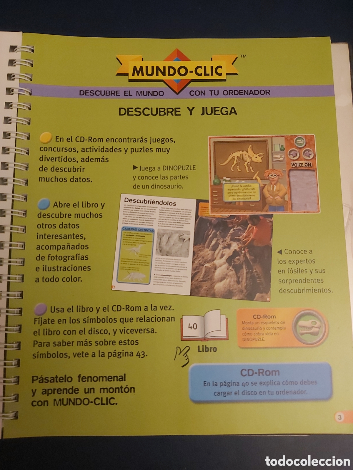 Libros de segunda mano: LIBRO + CD ROM LOS DINOSAURIOS SM / MUNDO CLIC 2003 - Foto 4