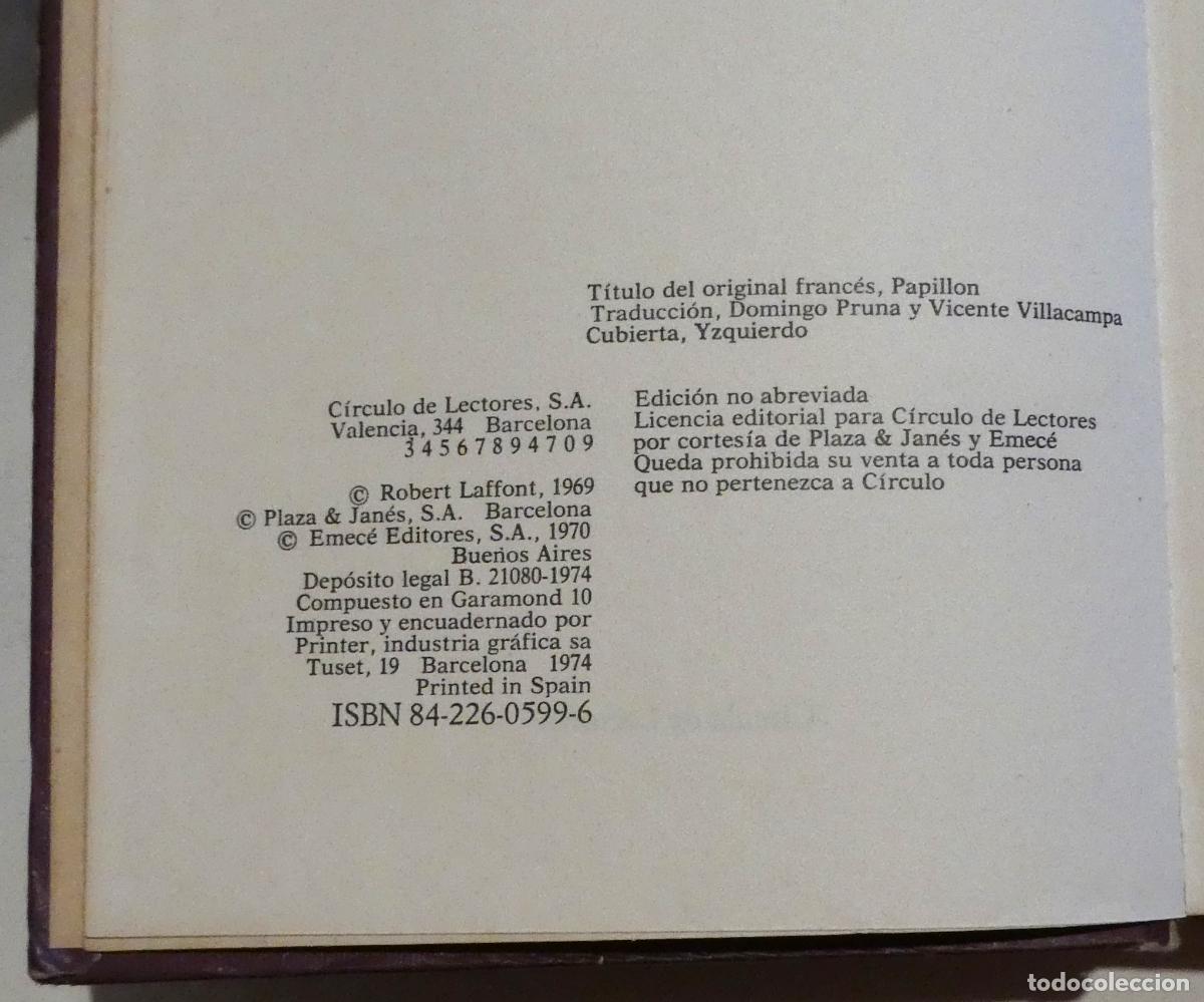 Libros de segunda mano: PAPILLON HENRI CHARRIERE 1974. C&Iacute;RCULO DE LECTORES - Foto 2