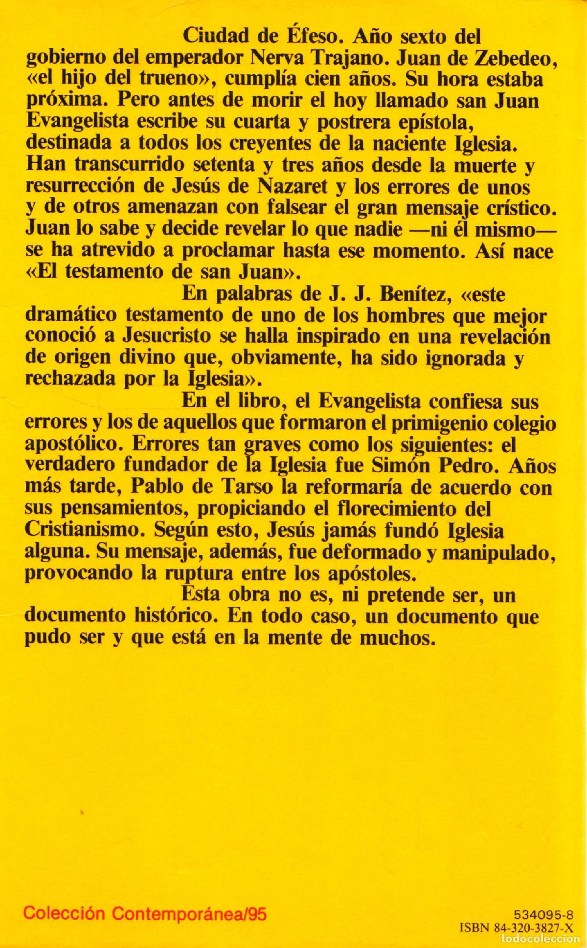 Libros de segunda mano: El testamento de San Juan - Benitez, J. J. - Foto 2