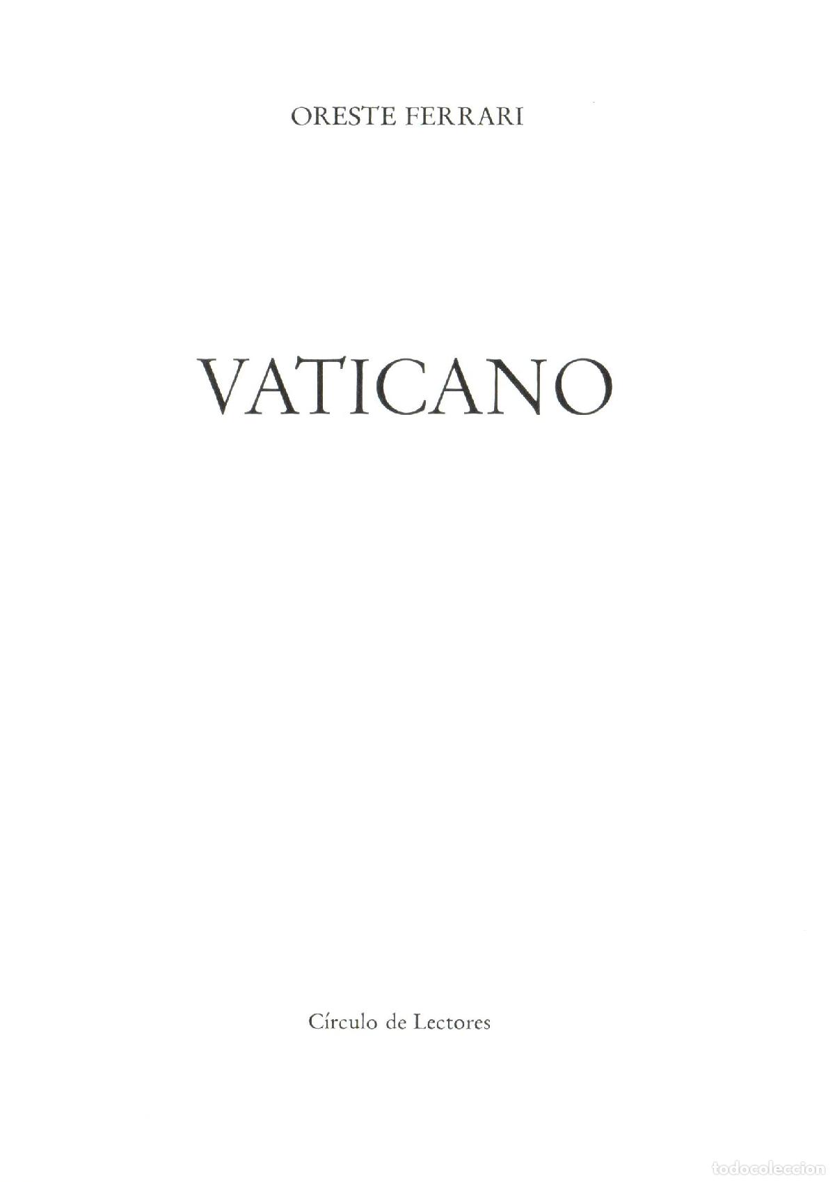 Libros de segunda mano: Vaticano - Ferrari, Orestes - Foto 1