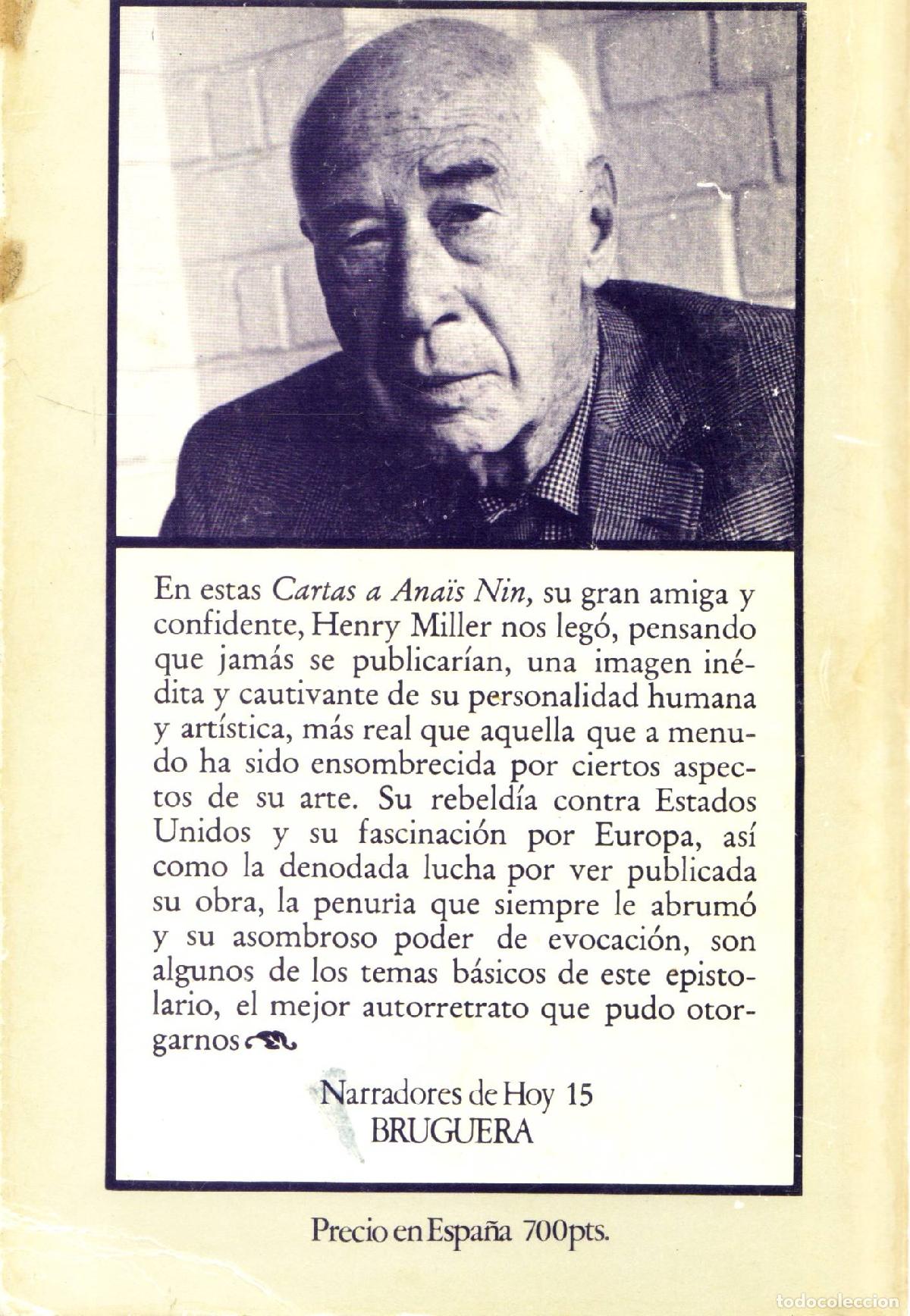 Libros de segunda mano: Cartas a Anais Nin - Miller, Henry - Foto 2