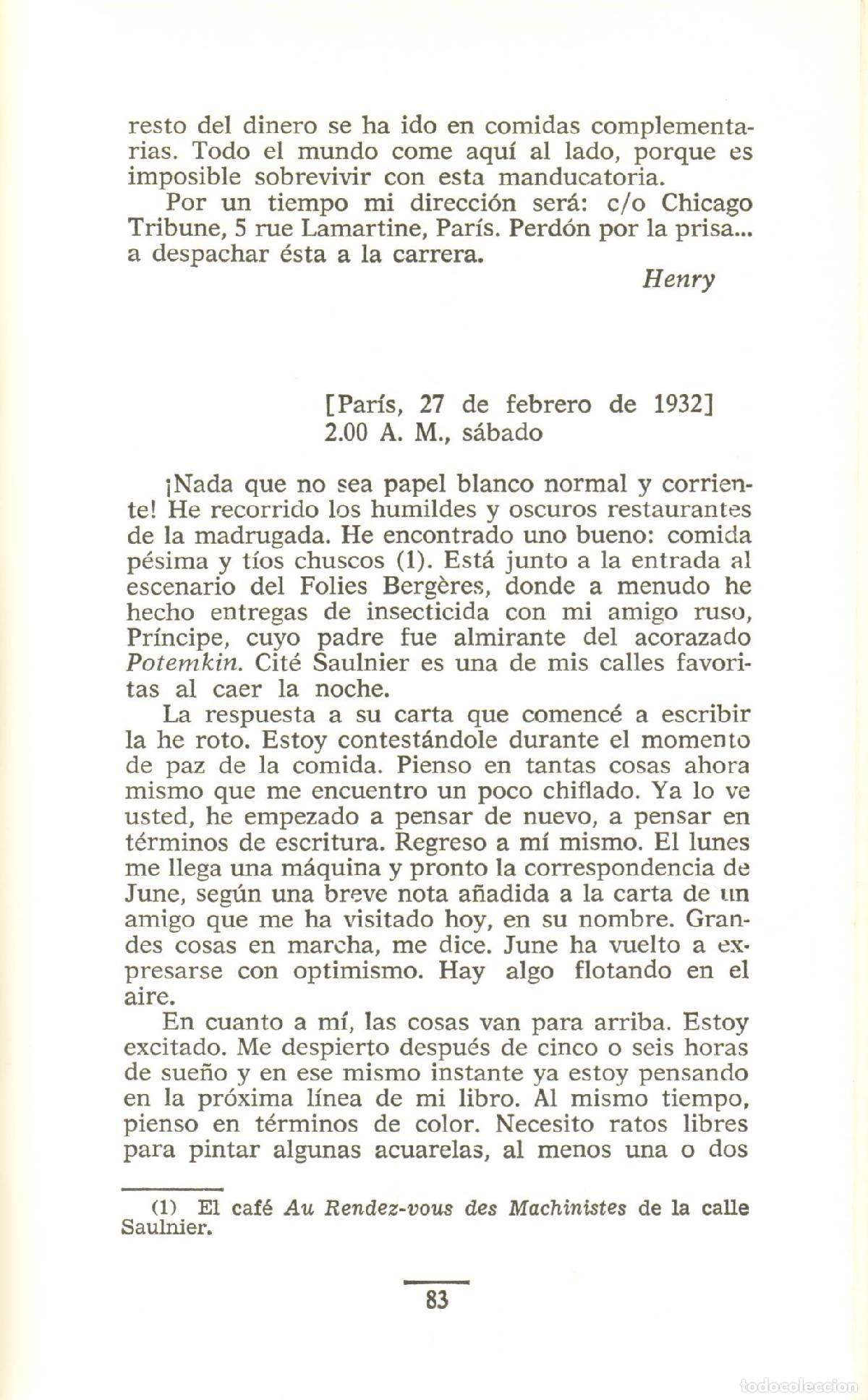 Libros de segunda mano: Cartas a Anais Nin - Miller, Henry - Foto 3