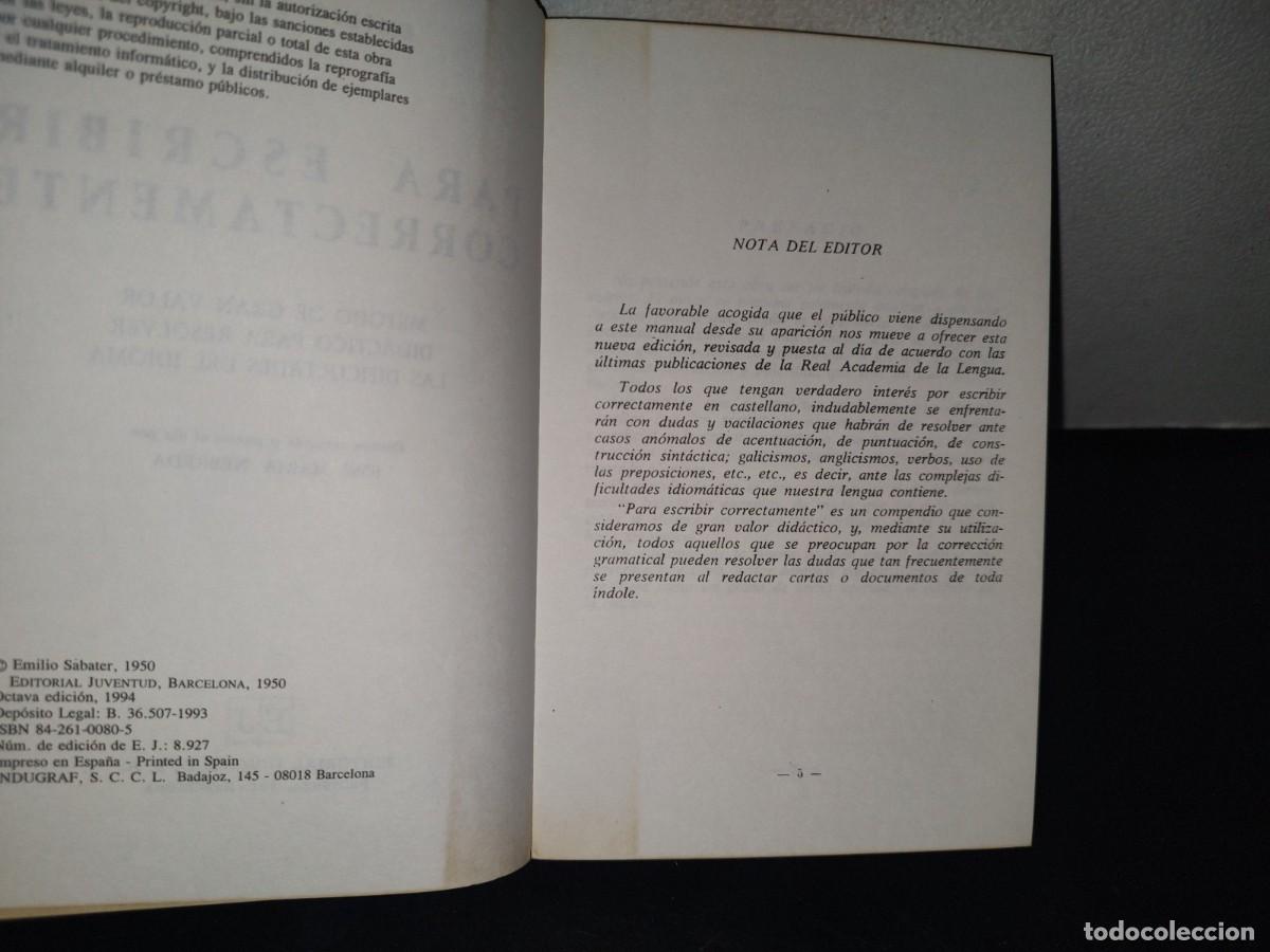 Libros de segunda mano: 97- PARA ESCRIBIR CORRECTAMENTE - E. SABAT&Eacute; - Foto 6