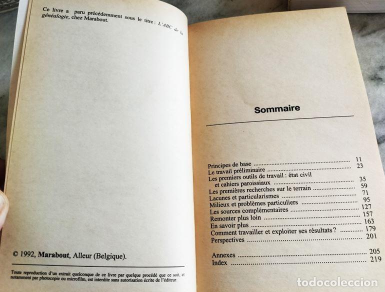 Libros de segunda mano: LIBRO LA G&Eacute;N&Eacute;ALOGIE FACILE - 1992 - ED. MARABAUT - EN FRANC&Eacute;S - Foto 3