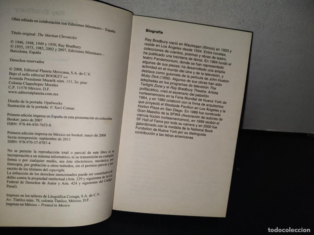 Libros de segunda mano: 98- CR&Oacute;NICAS MARCIANAS - RAY BRADBURY - Foto 5