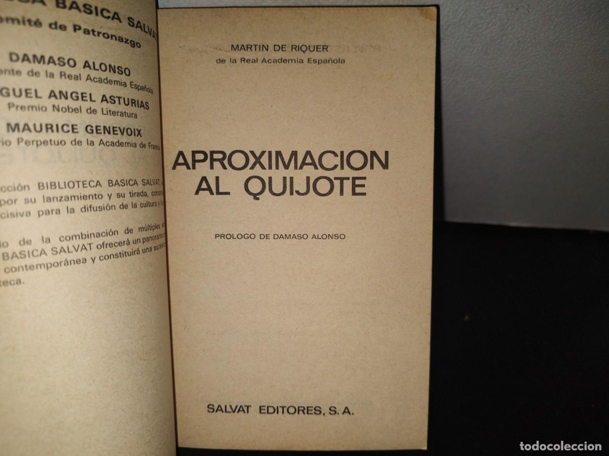 Libros de segunda mano: 98- APROXIMACI&Oacute;N AL QUIJOTE - MARTIN DE RIQUER - Foto 3