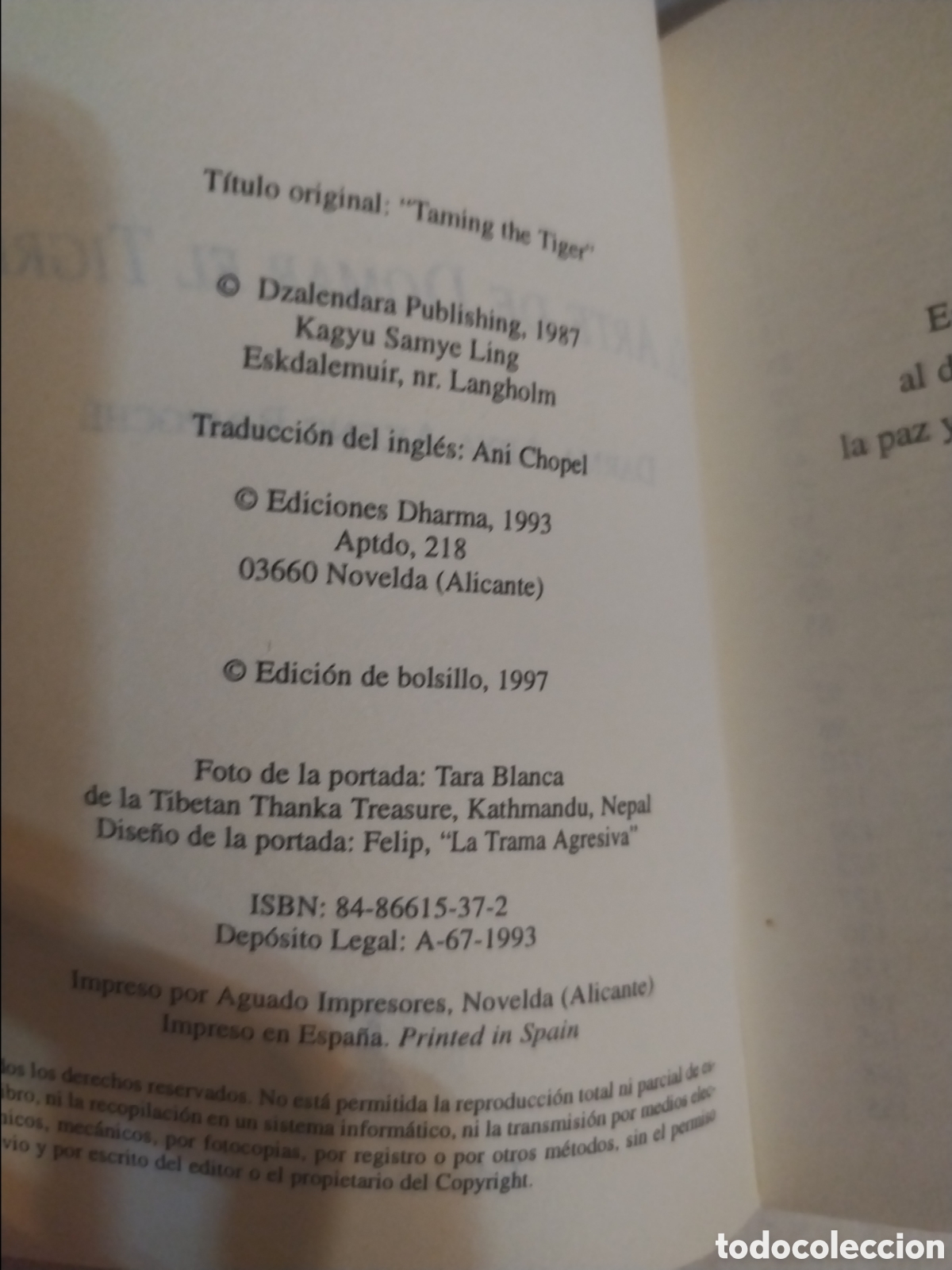 Libros de segunda mano: El arte de tomar al tigre-ediciones Dharma - Foto 2