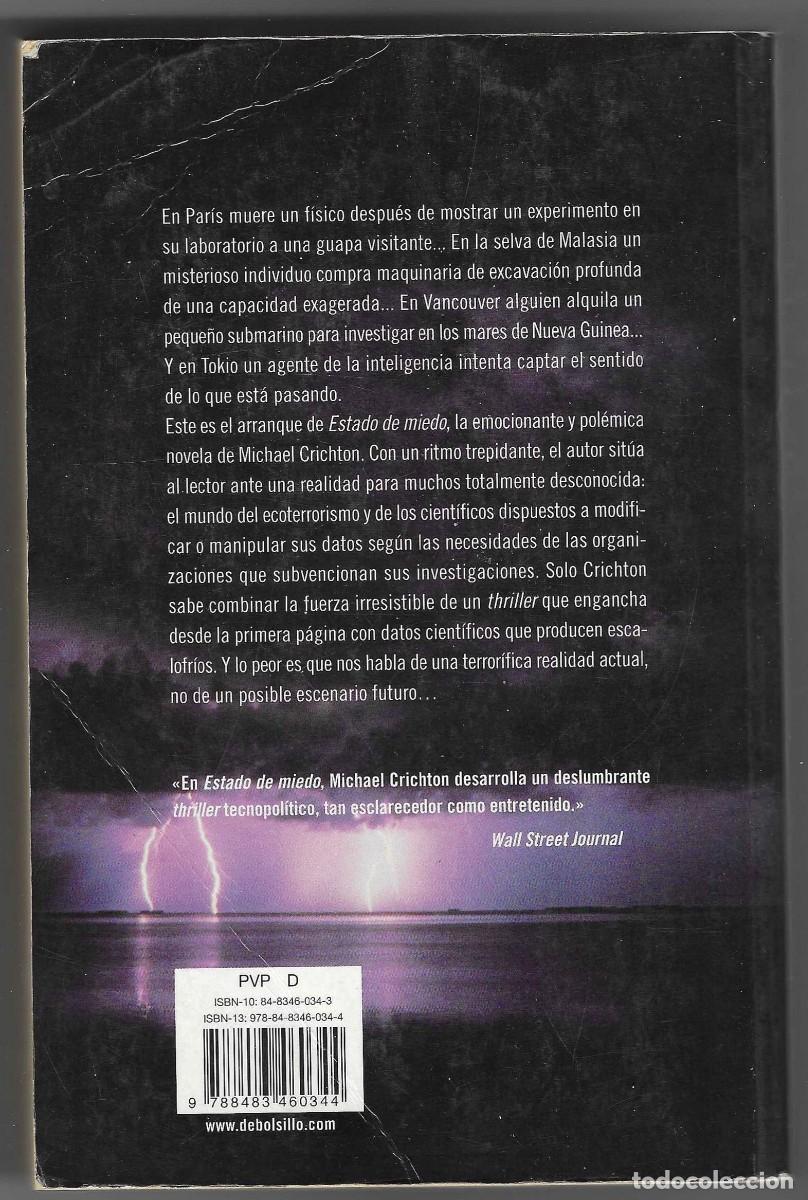 Libros de segunda mano: Libro. Estado de Miedo. Michael Crichton. 27-639 - Foto 2