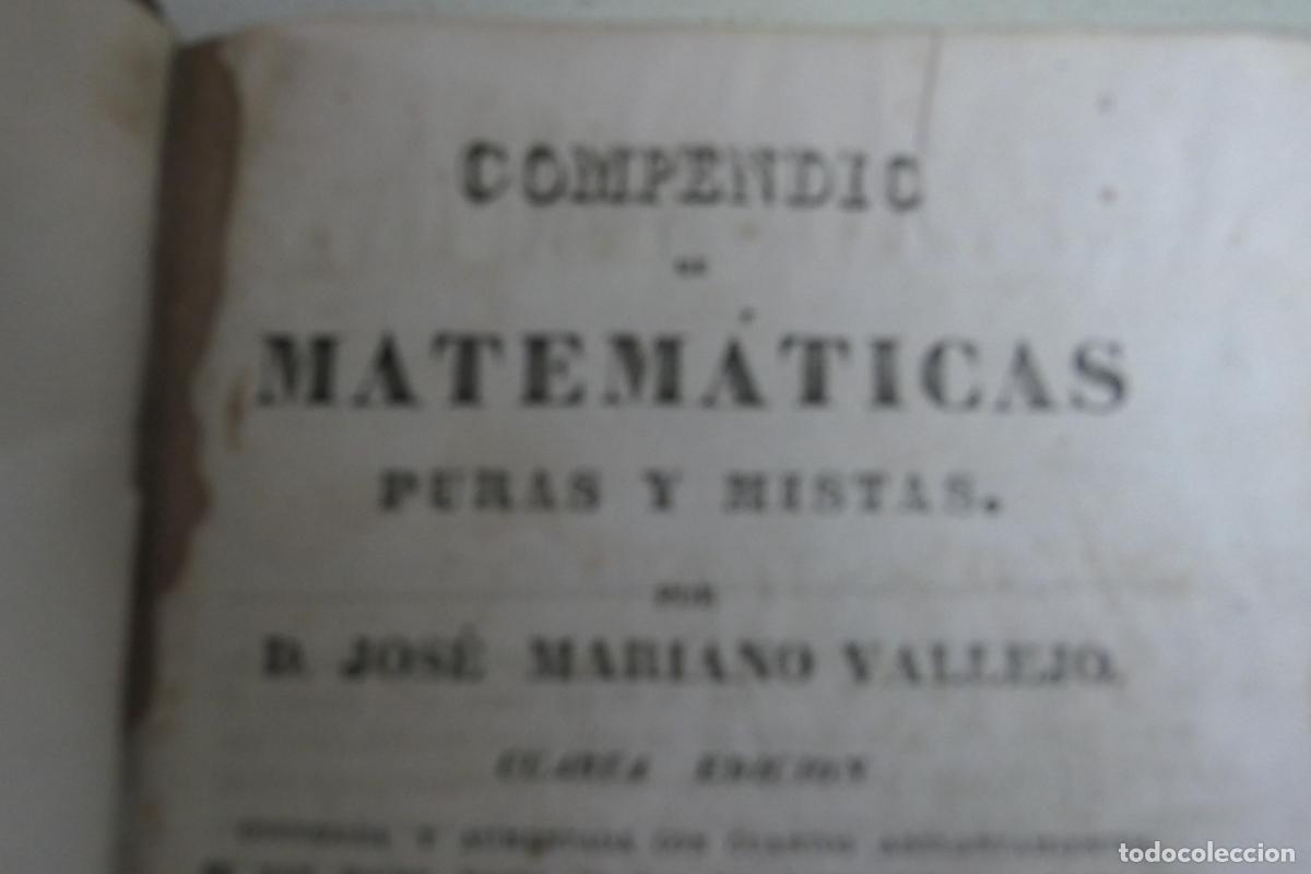 Libros de segunda mano: Dos antiguos libros. Compendio de matematicas, vallejo - Foto 2