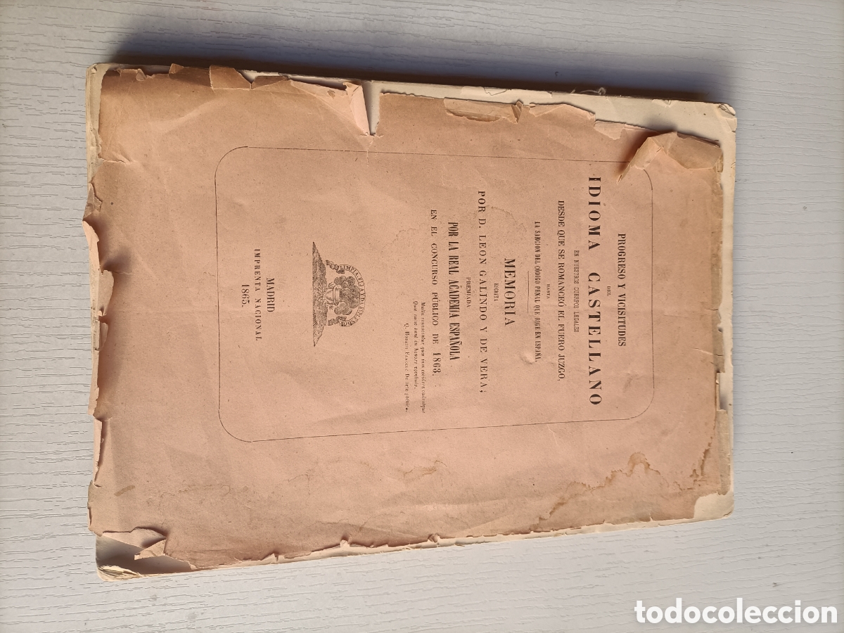 Livros em segunda m&atilde;o: El progreso y vicisitudes del idioma castellano desde que se