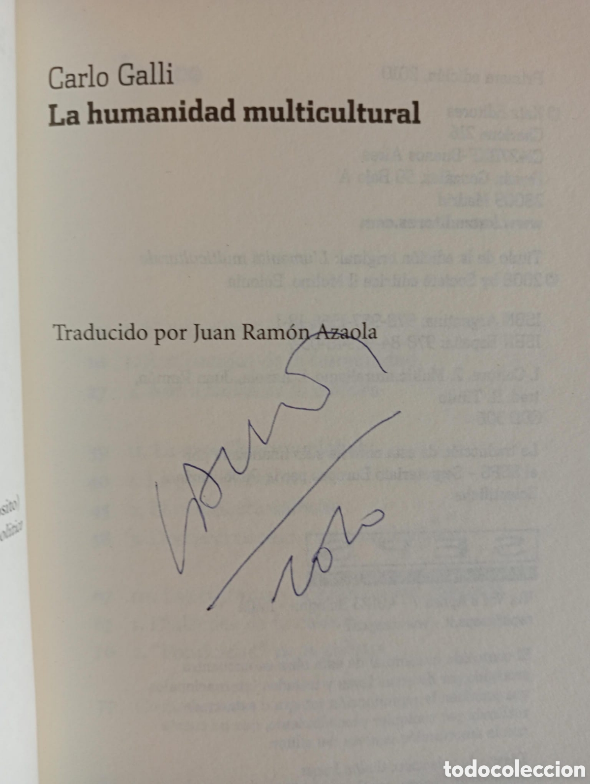 Libros de segunda mano: La humanidad multicultural / Carlos Galli - Foto 2