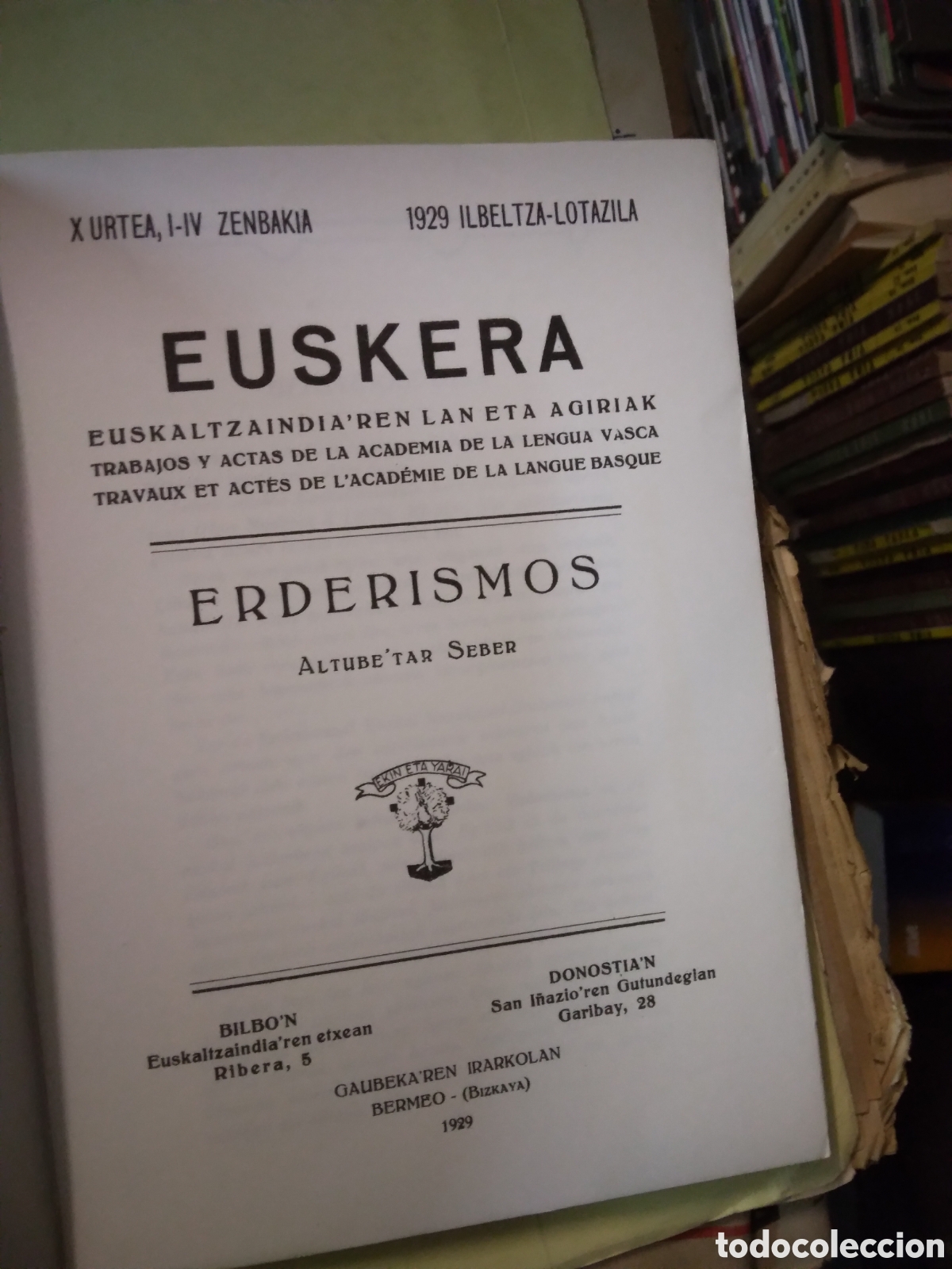 Libros de segunda mano: Seber Altube,Euskera, erderismos - Foto 2
