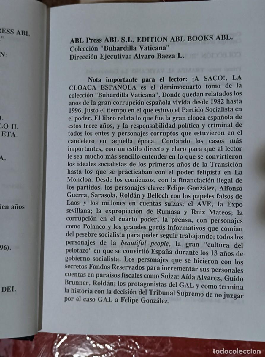 Libros de segunda mano: LIBRO: A SACO. LA CLOACA ESPA&Ntilde;OLA. - Foto 3