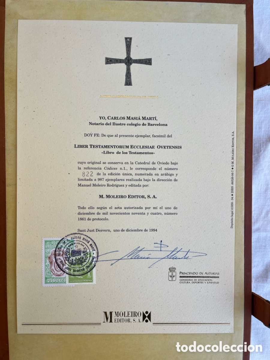 Libros de segunda mano: IP Libro de los Testamentos de la Catedral de Oviedo. Facs&iacute;mil. Moleiro. - Foto 26