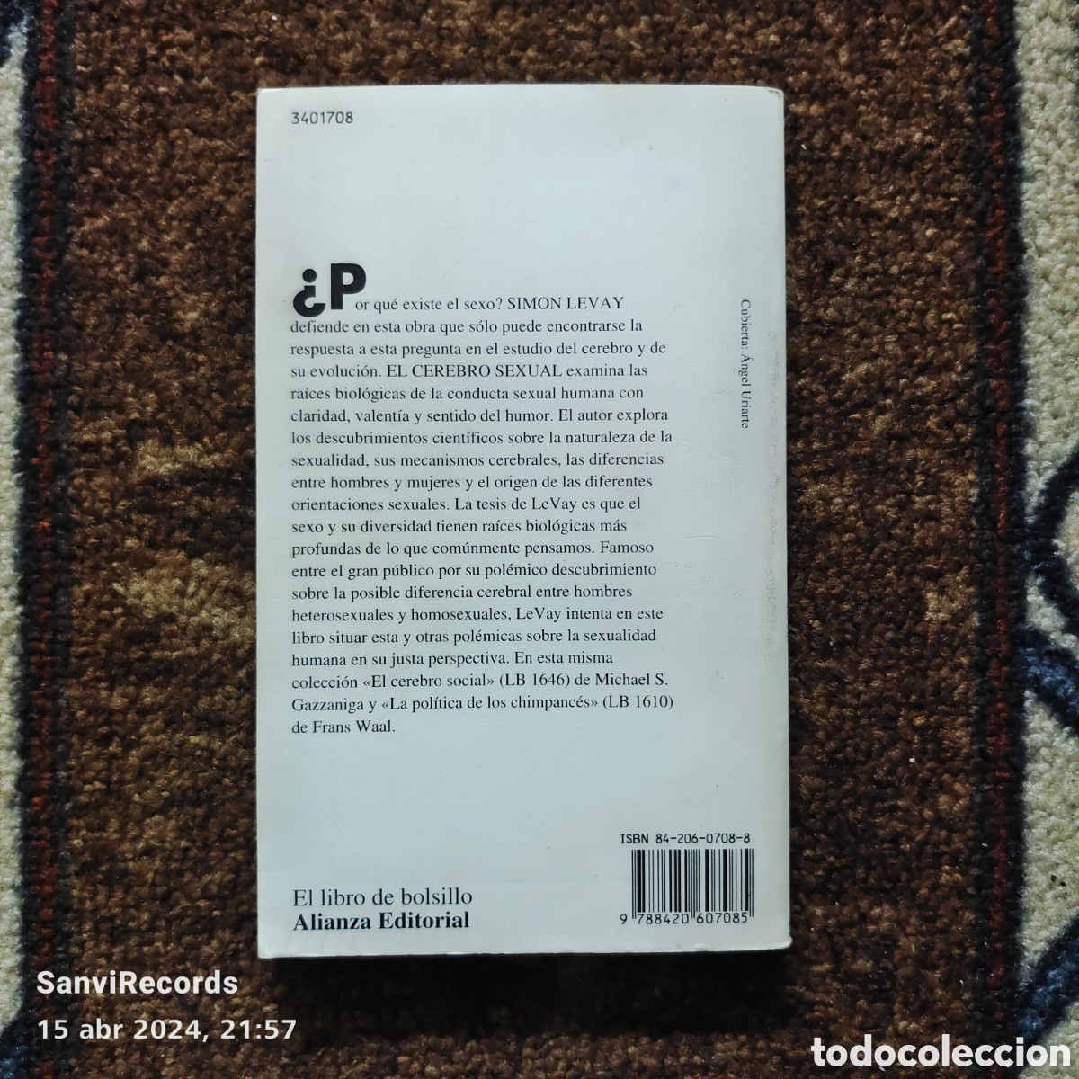 Libros de segunda mano: EL CEREBRO SEXUAL (SIMON LEVAY) (ALIANZA EDITORIAL) - Foto 2