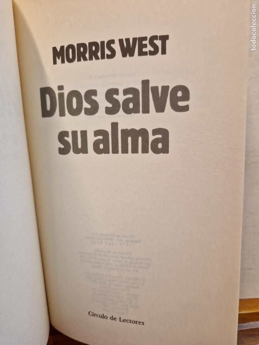 Libros de segunda mano: DIOS SALVE SU ALMA. MORRIS WEST. CIRCULO DE LECTORES - Foto 1
