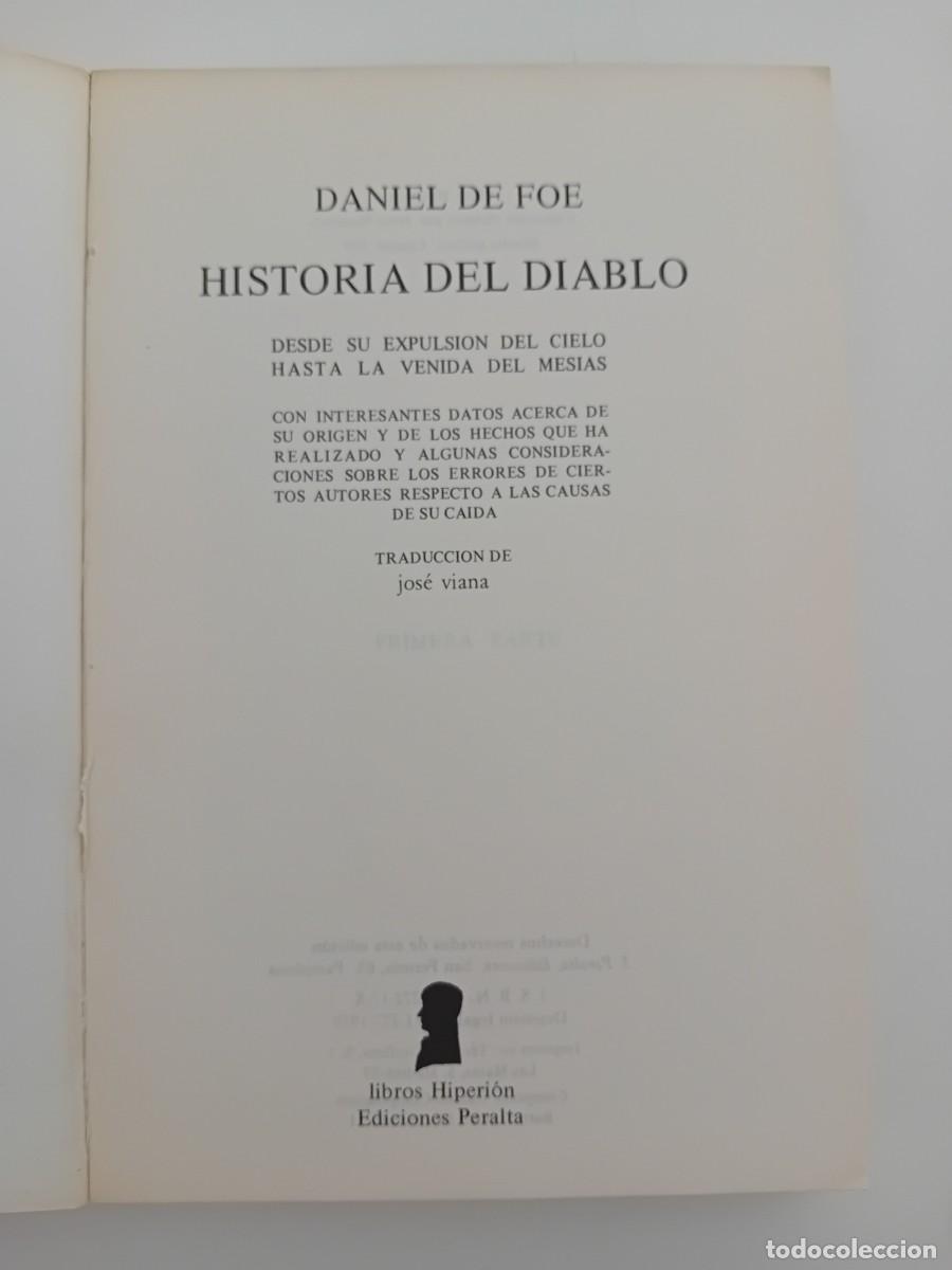 Libros de segunda mano: HISTORIA DEL DIABLO. DANIEL DEFOE. LIBROS HIPERI&Oacute;N. 1978 - Foto 2