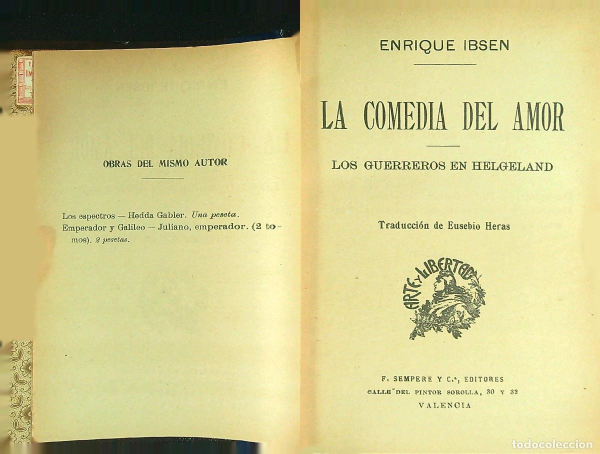 Libros de segunda mano: TEATRO LA COMEDIA DEL AMOR - LOS ESPECTROS - ENRIQUE IBSEN - VALENCIA - Foto 2